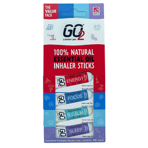 GO2 Inhaler Sticks 4 Pack Mixed - B.Calm - Focus - Sleep - Energy