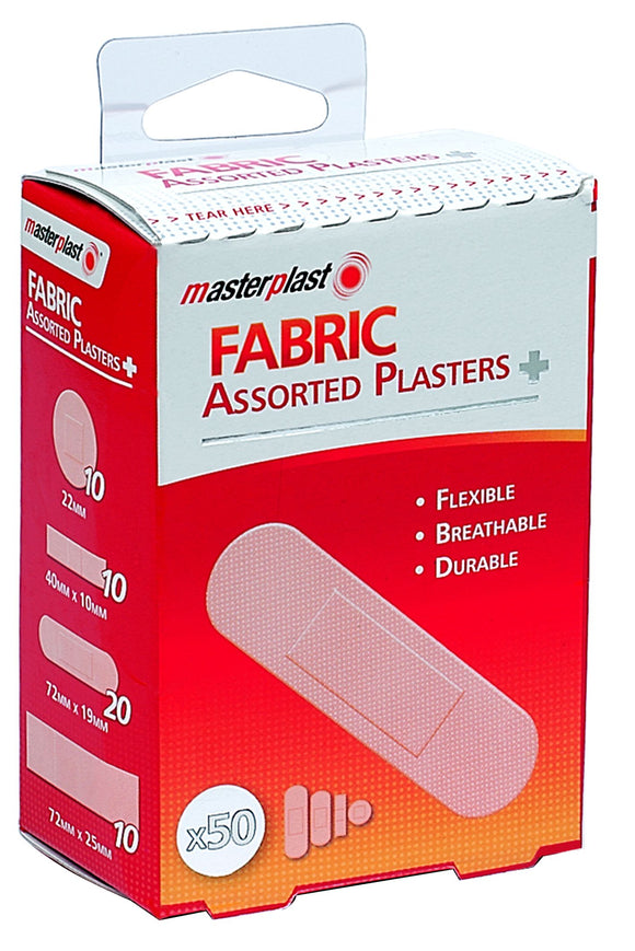 Fabric Plasters Assorted 50 Pack