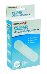 Clear Plasters Assorted 100 Pack