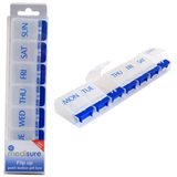 Flip Up Push Button Pill Box AM - PM One Weekly Tablet Tray