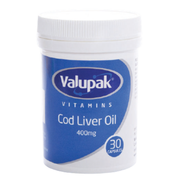 Valupak Cod Liver Oil 400mg Capsules 30