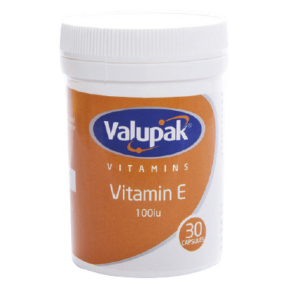 Valupak Vitamin E 100iu Capsules  30