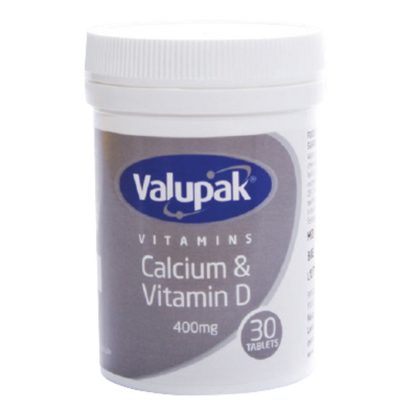 Valupak Calcium & Vitamin D 400mg Tablets 30