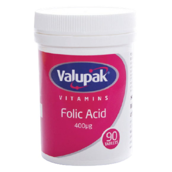 Valupak Folic Acid 400mcg Tablets 90