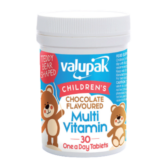Valupak Childrens Chocolate MultiVitamin Tablets 30