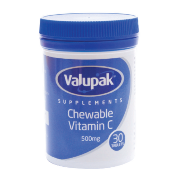 Valupak Chewable Vitamin C 500mg Tablets 30