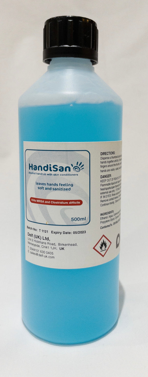 Handisan Alcohol Hand Gel With Skin Conditioners & Vitamin E - UK Made